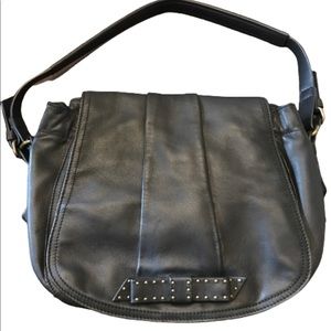 KENZO Black Leather Shoulder Bag
